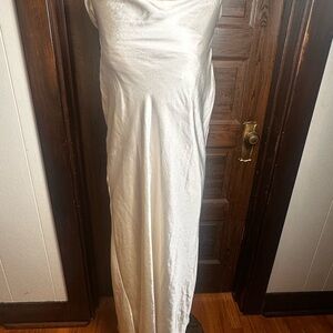 Showpo Elegant White Satin Gown Dress Womens size 6 Cocktail Party Wedding